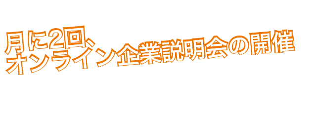 月に2回、オンライン企業説明会の開催