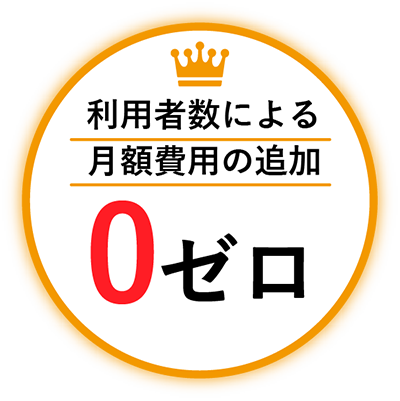 利用者数による月額費用の追加ゼロ